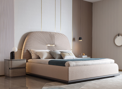 Fabric Design Bed Double Beds Luxury Marriage Modern Hotel Frame Sleep Room